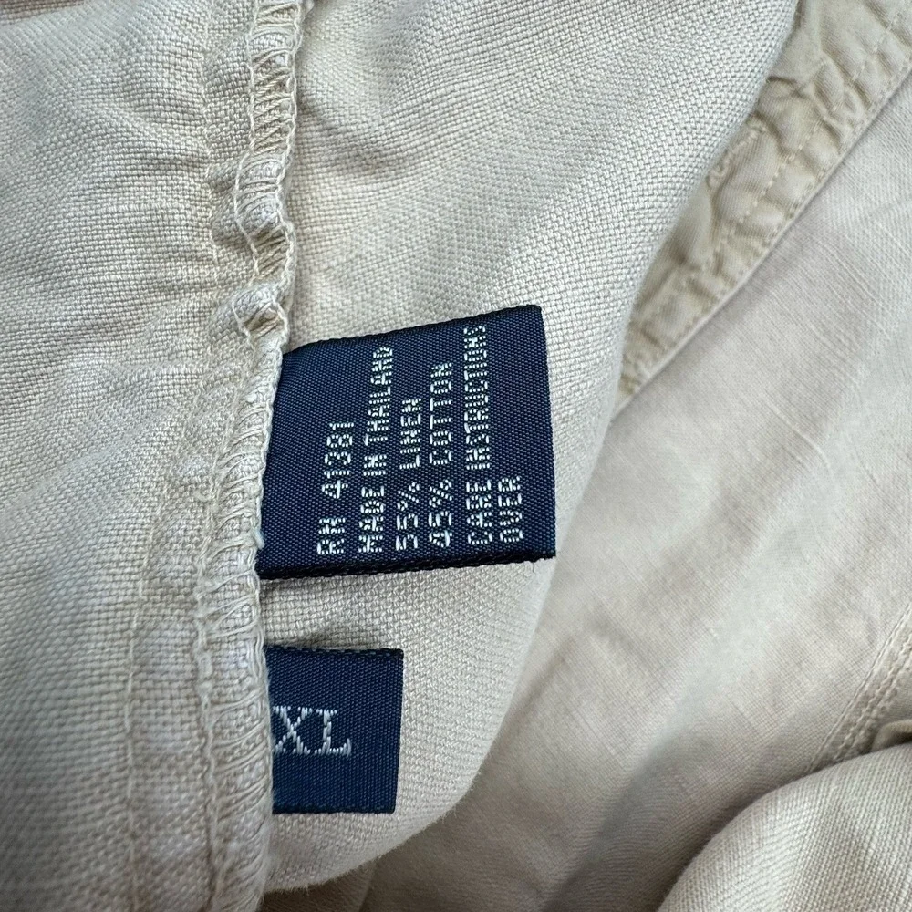 Polo Ralph Lauren Mens Sz XL 38x10 Cargo Linen Blend Shorts Preppy Casual VTG